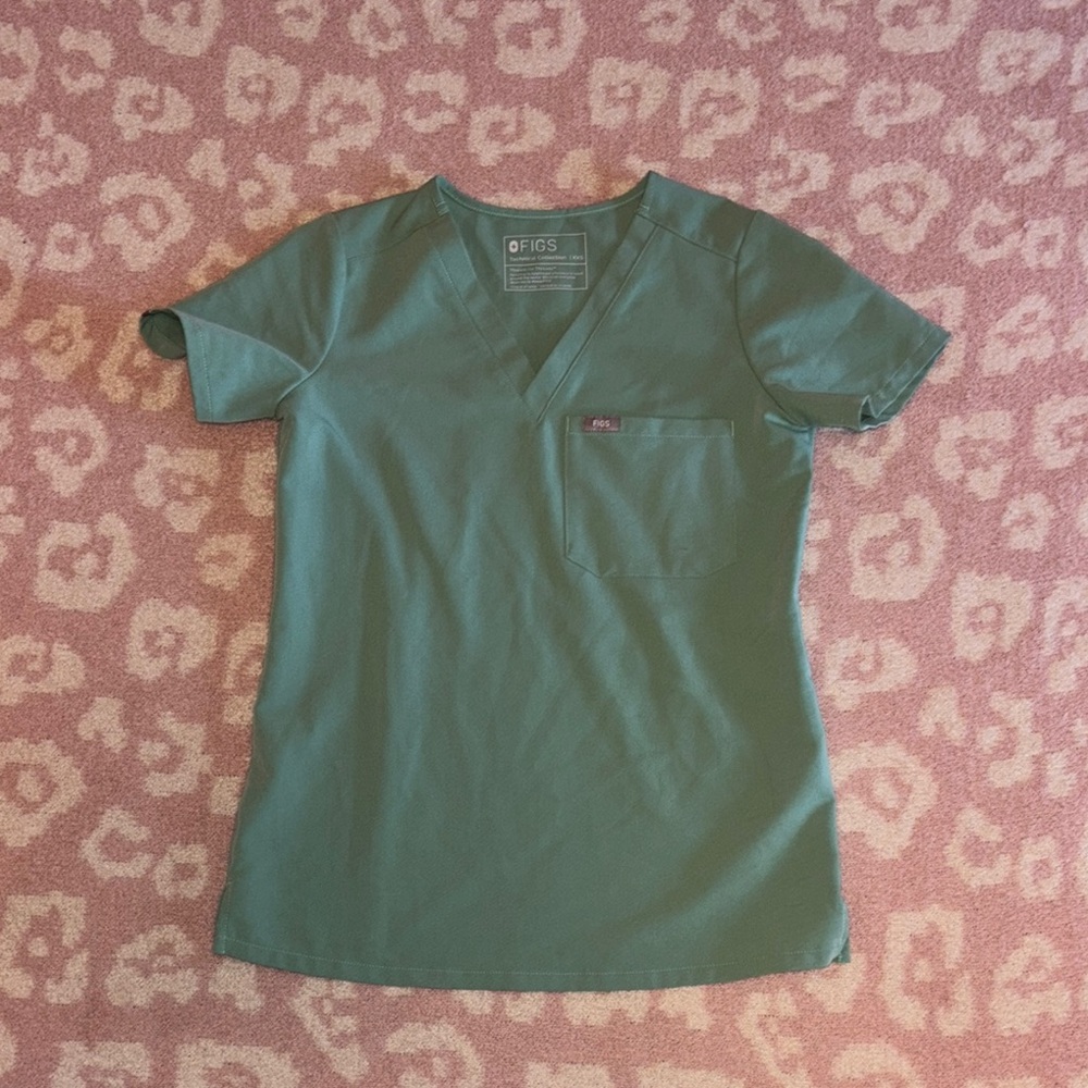 Figs Women's Short Sleeve Teal Top